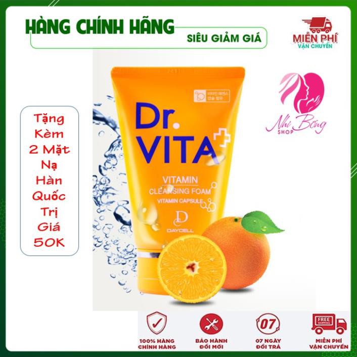 [Sạch 100%t - Hàng Auth] Sữa rửa mặt trắng da - sữa rửa mặt trị mụn chiết xuất cam Dr.vita Hàn Quốc 100ml