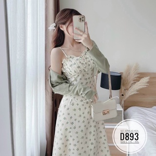 Bigsize set đầm 2 dây kèm áo khoác 55-95kg