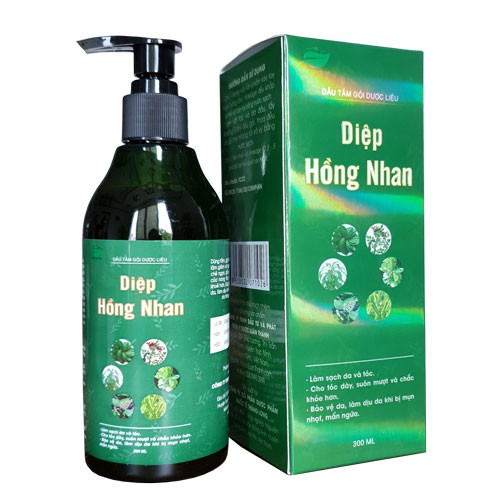 Dầu gội Diệp Hồng Nhan - Hỗ trợ kích thích sự phát triển của nang tóc, cho mái dày, suôn mượt