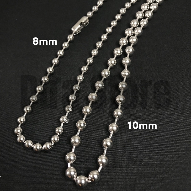 Vòng cổ dây chuyền bi 5 đến 12ly thép không gỉ unisex cá tính