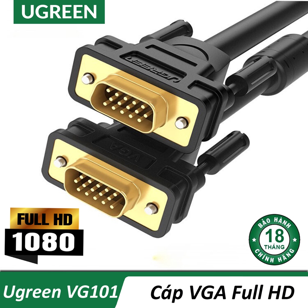 Cáp Vga Dài 1.5M - 30M Ugreen VG101 - Hàng Chính Hãng