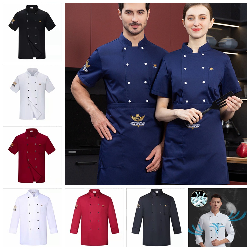 Áo Đồng Phục Đầu Bếp Dài Tay Chuyên Nghiệp Cho Nam Và Nữ