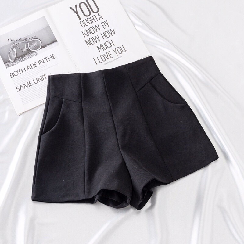 Quần đùi, quần short nữ cạp cao chân dài miên làm Linstore thiết kế | BigBuy360 - bigbuy360.vn