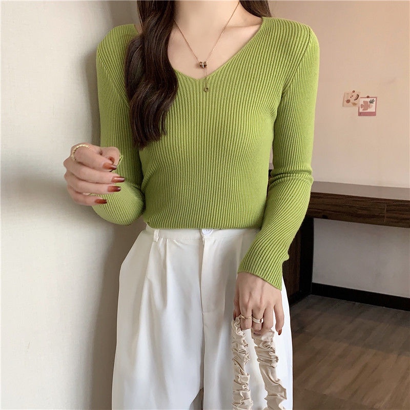 Áo Len Tay Dài Màu Sắc Đơn Giản Thời Trang Cho Nữ