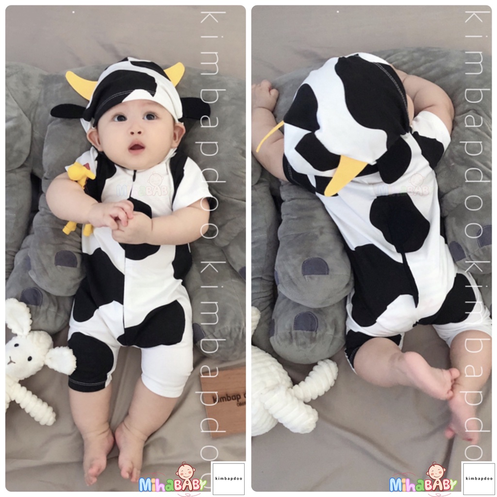 BODY hình thú cưng liền nón cho bé - BODYsuit Chó - Vịt - Khủng long - Heo - Gà - Nấm - Ếch - Thỏ hồng - Pika