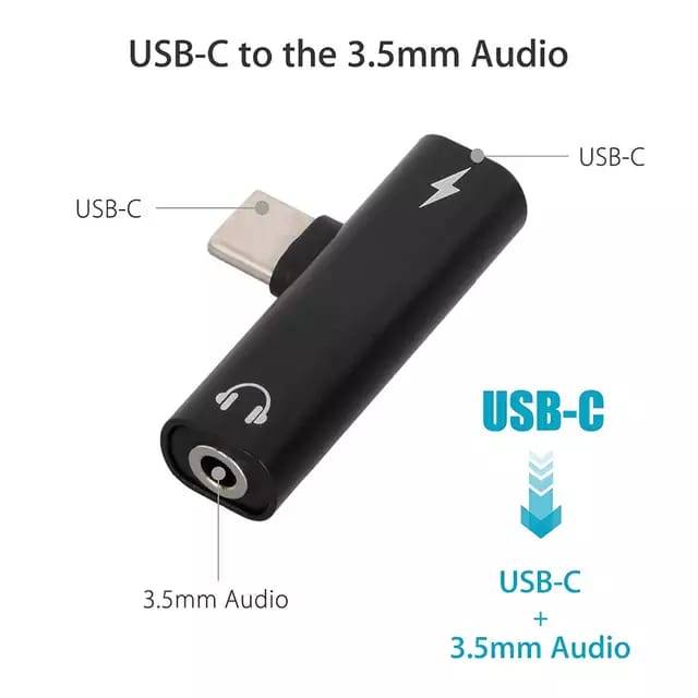 Đầu Chuyển Đổi 2 Trong 1 Từ Usb Type-c Sang 3.5mm Audio Aux & Charger Adapter