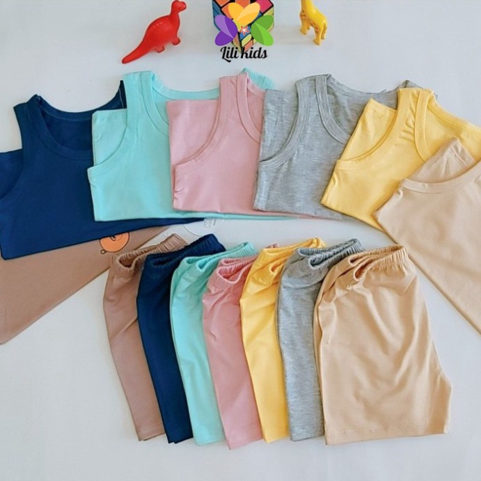 Bộ Ba Lỗ Chất Thun Lạnh Màu Họa Tiết Quả Dễ Thương Cho Bé ( 8-20kg)