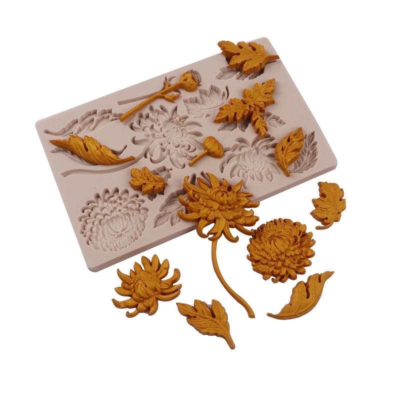 silicon hoa cúc mẫu mới trang trí bánh, rau câu