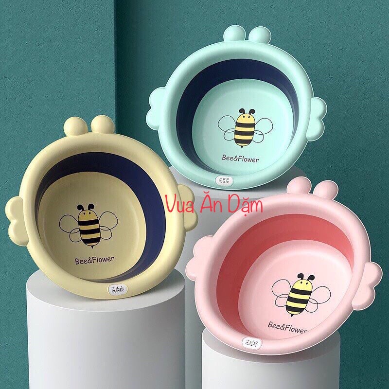 Chậu / Thau rửa mặt gấp gọn Silicon cho bé