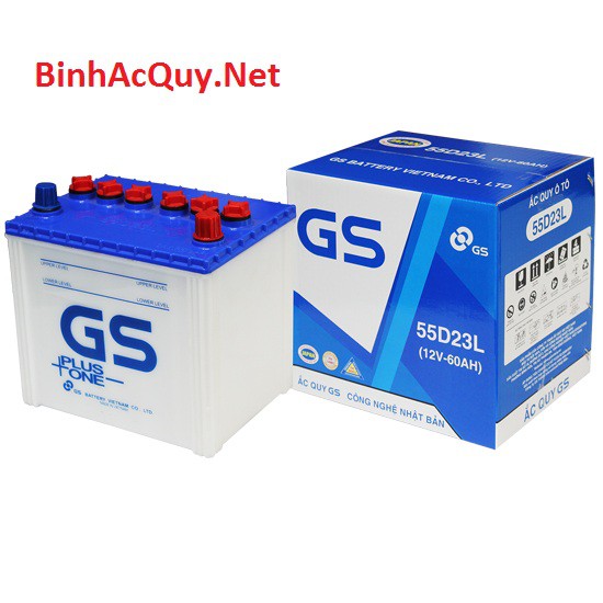 BÌNH ẮC QUY Ô TÔ GS 55D23L (12V-60AH)