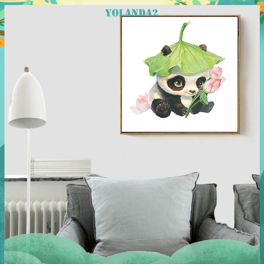 Bộ tranh đính đá 5D DIY hình gấu trúc xinh xắn dành cho trang trí nhà cửa