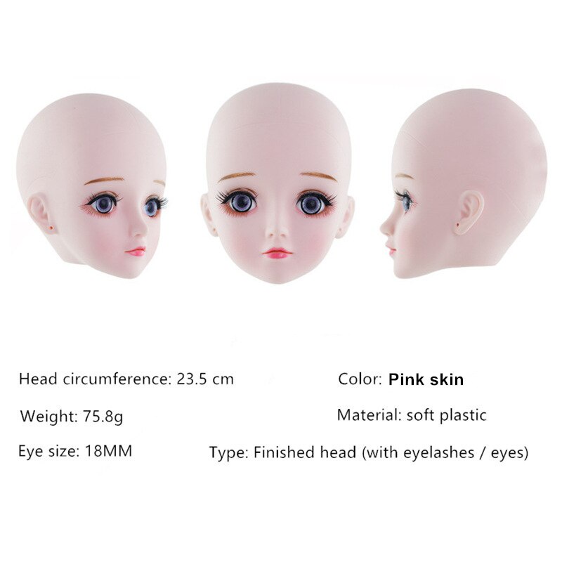 Mới Búp Bê Mắt 4d 1 / 3 bjd Cao 60cm Da Hồng Kèm Đầu Búp Bê diy