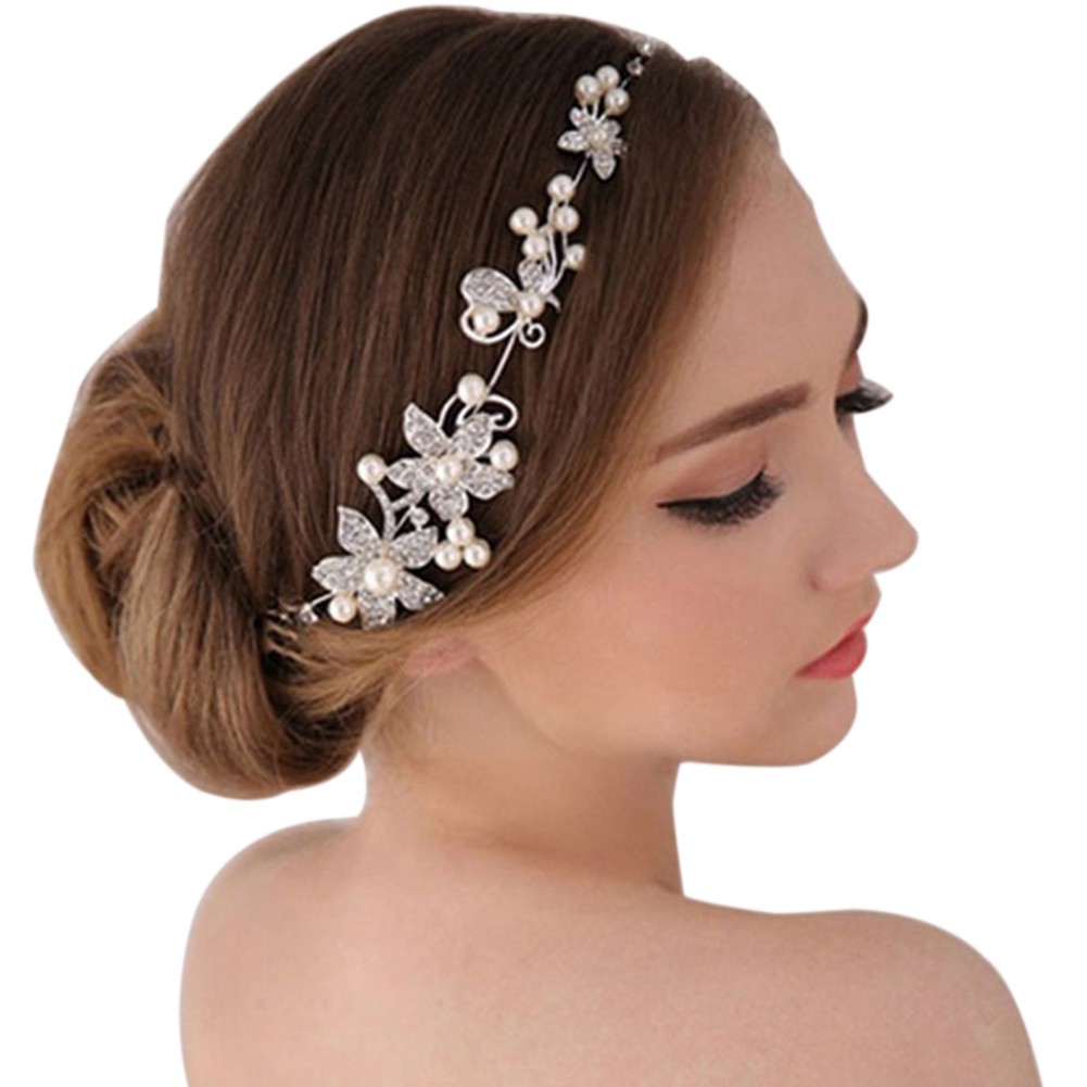 Băng Đô Cài Tóc Họa Tiết Hoa Đính Đá Thời Trang Cho Nữ