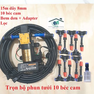 Trọn bộ phun sương tưới lan, rau - 10 béc cam