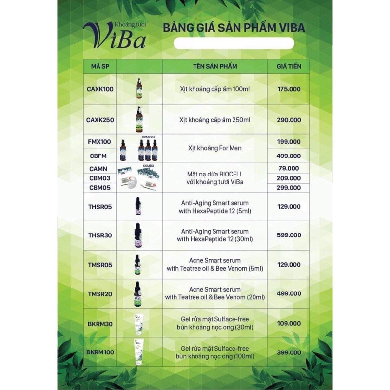 Sữa rửa mặt ViBa formen 30ml và 100ml