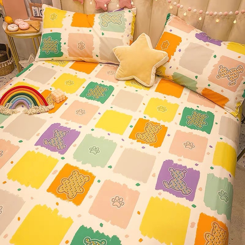 BỘ GA GỐI COTTON 100% - MẪU HOẠT HÌNH CHO BÉ