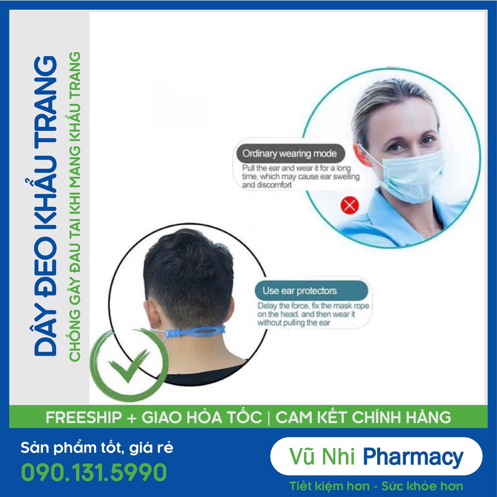 Dây Đeo Khẩu Trang Chống Đau Tai [Hỏa Tốc 30P] - Quai Gài Khẩu Trang - Silicone Mềm Không Hằn Da