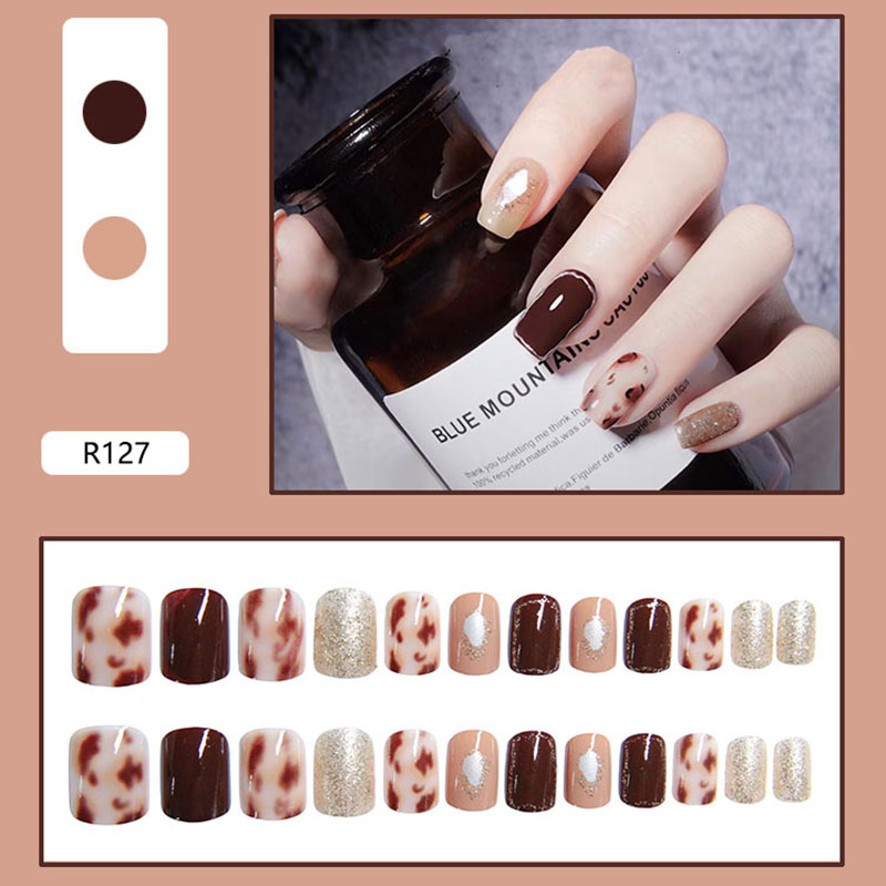 Set 24 Móng Tay Giả R121-R140 Che Phủ Toàn Diện Kèm Keo Dán