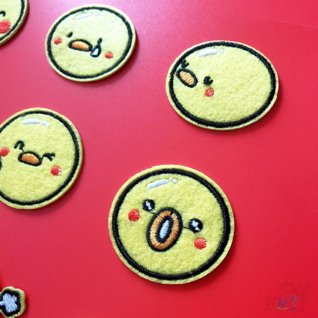 Miếng vá ủi nhiệt hình chú gà dễ thương dùng trang trí áo quần