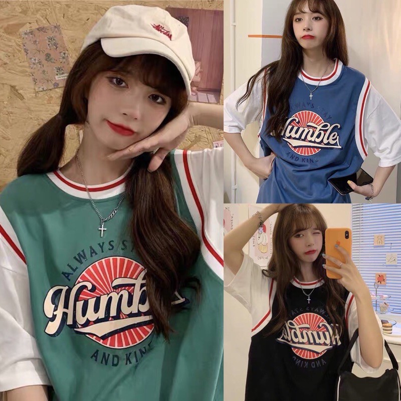 MS14 áo thun bóng rổ humble unisex oversize form rộng tay lỡ Dư Tú Lệ có clip ảnh thật