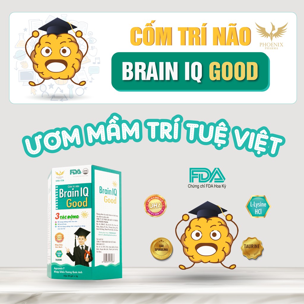 Gói lẻ cốm bổ não cho trẻ thông minh Brain IQ Good, cốm DHA cho bé gói 3gr