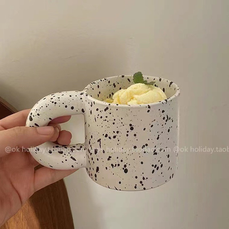 Cốc Sứ Uống Sữa/Cà Phê Phong Cách Bắc Âu Sang Trọng kiểu dáng Hàn Quốc