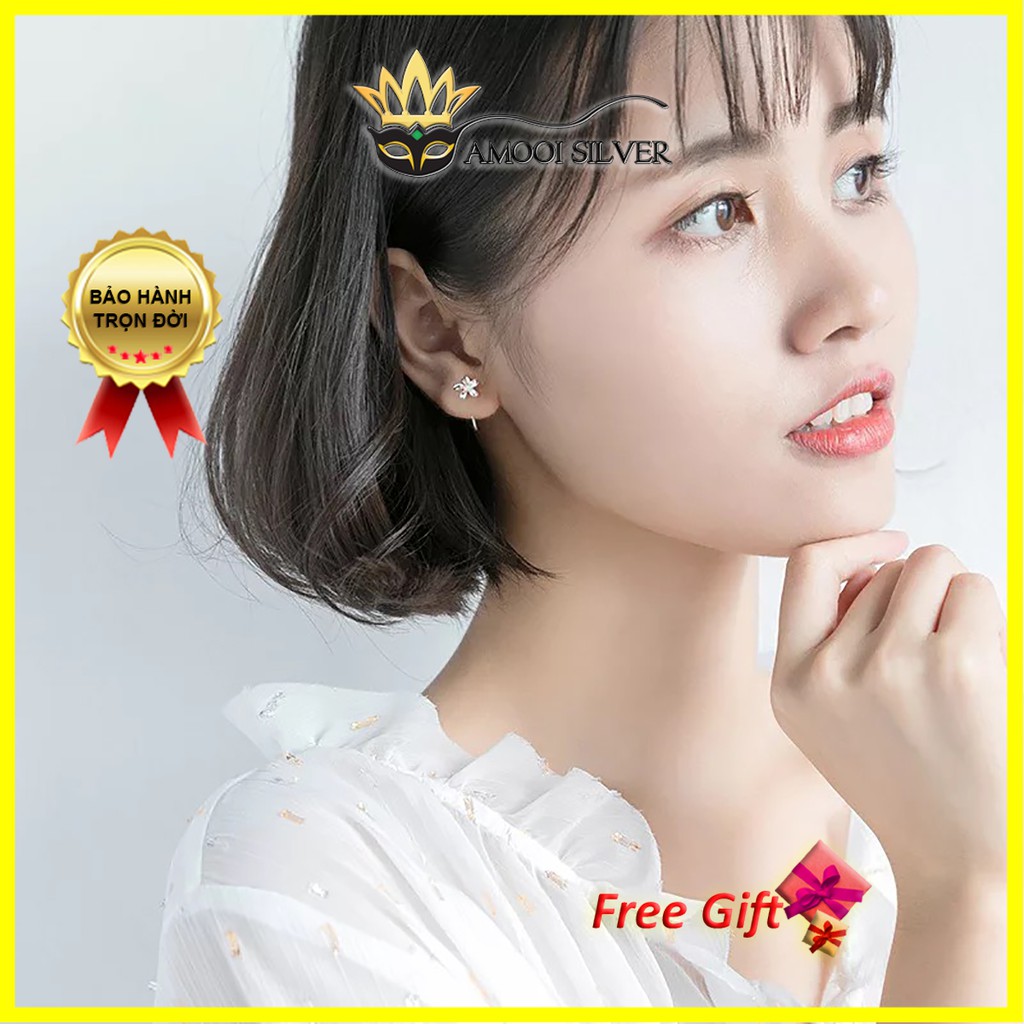 [Mã BMLT35 giảm đến 35K đơn 99K] Bông tai bạc S925 hoa móc - Amooi Silver AB80