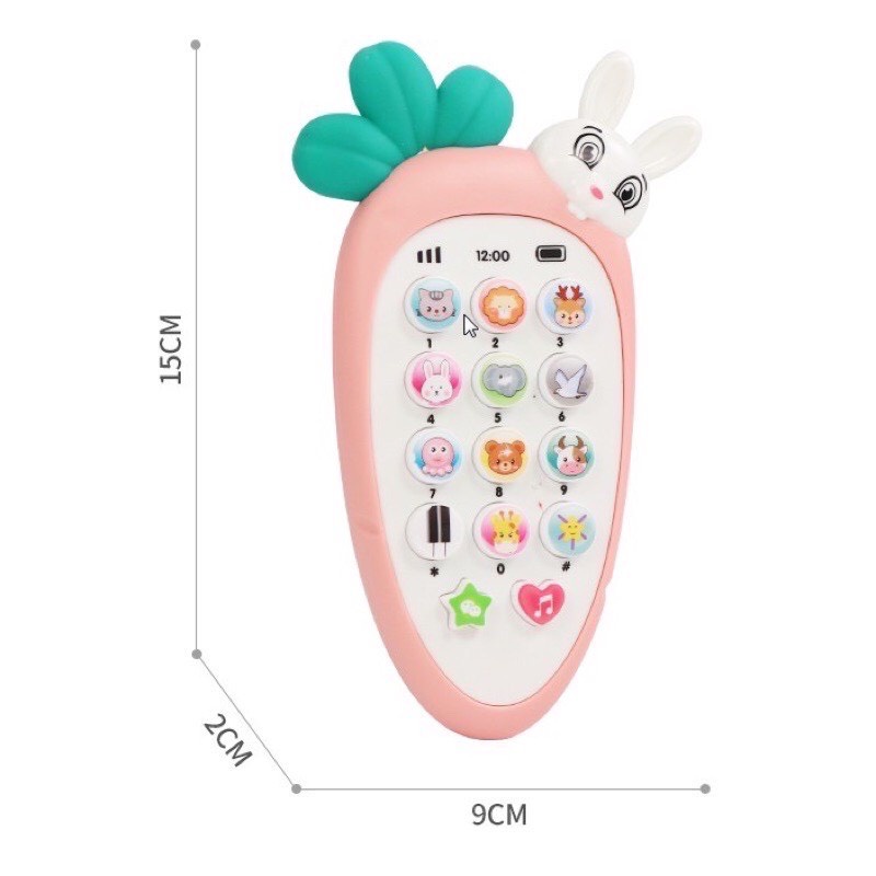 Điện Thoại Đồ Chơi Phát Triển Khả Năng Âm Chạc Cho Bé tặng kèm pin và dây đeo