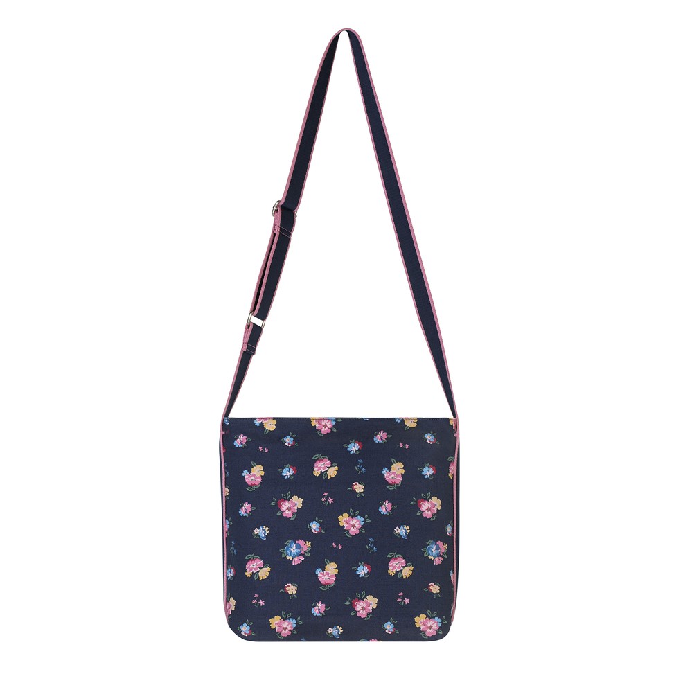 Cath Kidston - Túi đeo chéo Zipped Messenger Bag Park Meadow Bunch - 983990 - Navy