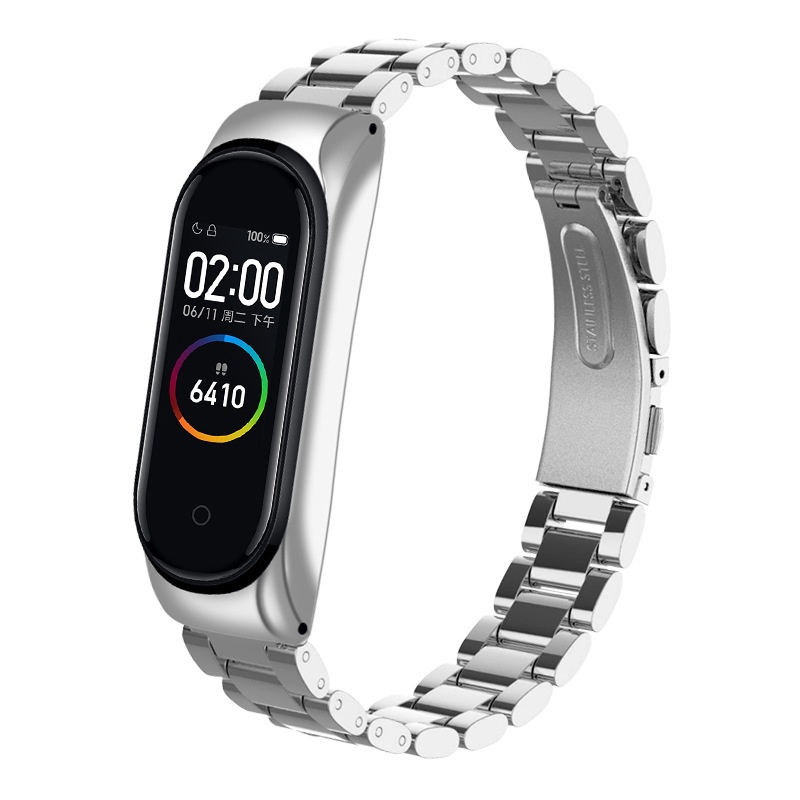 Dây Đeo Thay Thế Chất Liệu Kim Loại Dạng Lưới Thời Trang Cho Xiaomi Mi Band 7 6 5 Mi Band 3 4