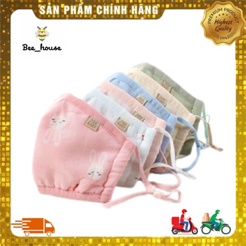 Khẩu trang vải xô 6 lớp xuất Nhật chống bụi kháng khuẩn có tăng đơ - 𝐁𝐞𝐞𝐡𝐨𝐮𝐬𝐞
