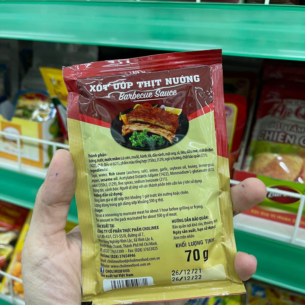 Xốt ướp thịt nướng BBQ Cholimex gói 70g/ hũ thủy tinh 200g
