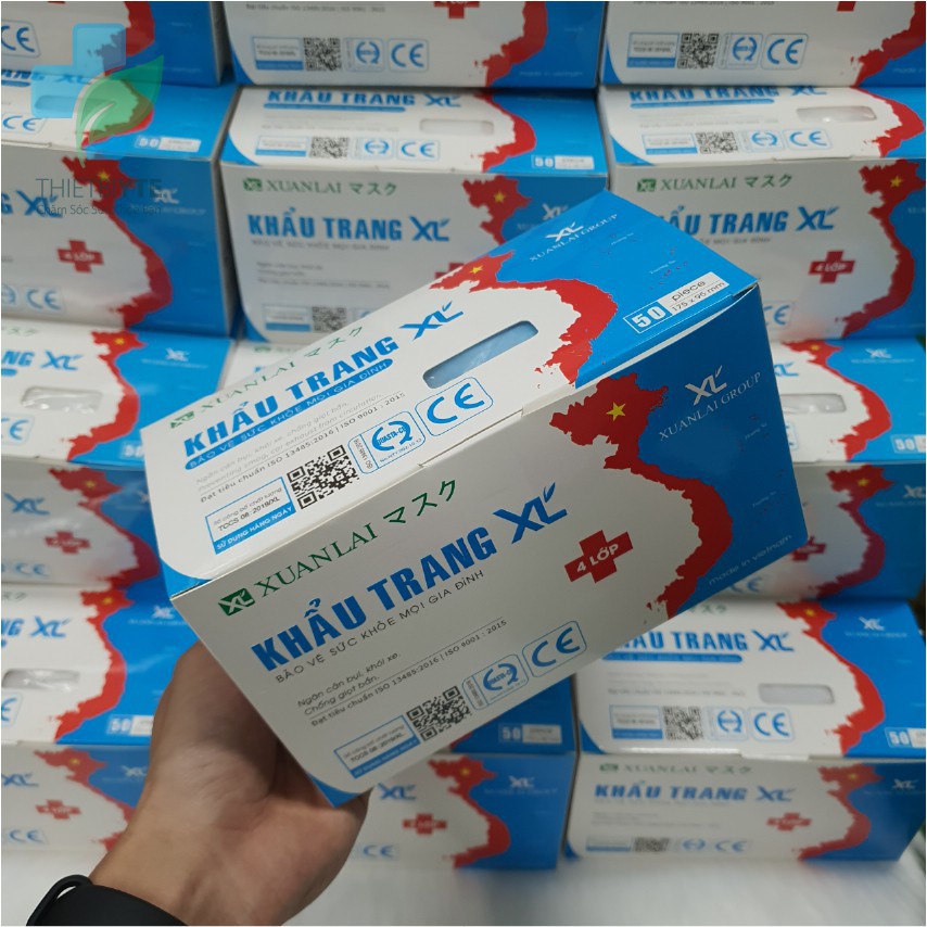 1 Hộp 50 Chiếc Khẩu trang kháng khuẩn Xuân Lai 4 lớp Lọc Bụi, Kháng Khuẩn | BigBuy360 - bigbuy360.vn