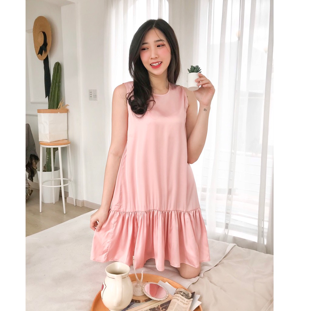 Váy ngủ 💖FREE SHIP💖 Váy ngủ sát nách dáng xòe tiểu thư dễ thương | BigBuy360 - bigbuy360.vn