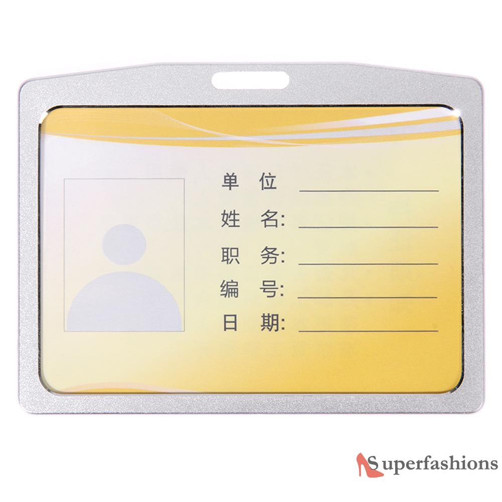 【Hot Sale】Aluminum Alloy Business Work Card ID Badge Holder Name Tag Card Holders