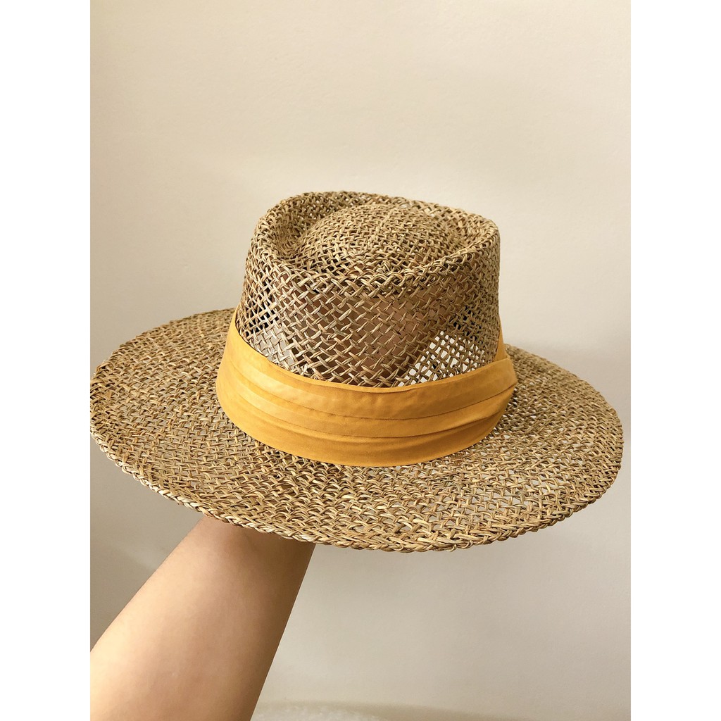 Mũ cói đi biển fedora cao cấp phong cách trẻ trung dành cho nữ