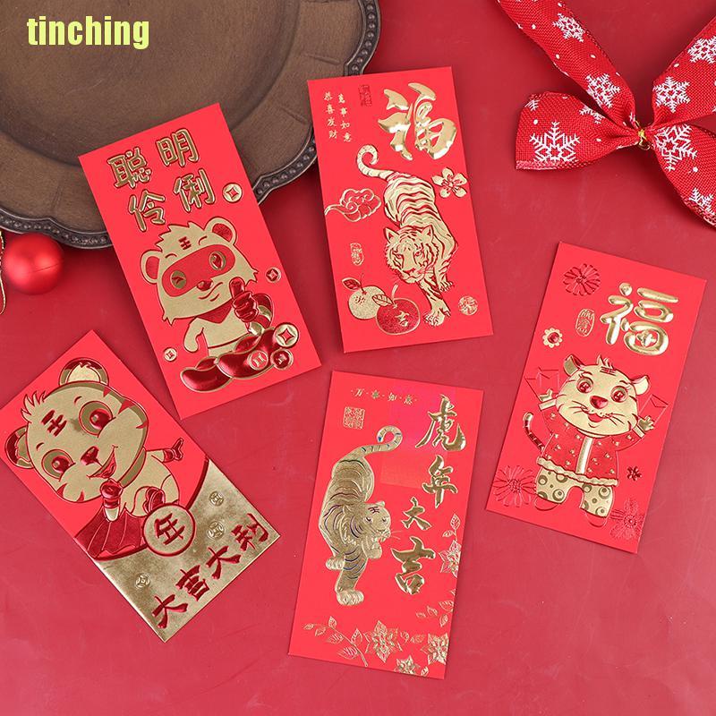 Bao Lì Xì Năm Mới Họa Tiết Hổ Xinh Xắn Chất Lượng