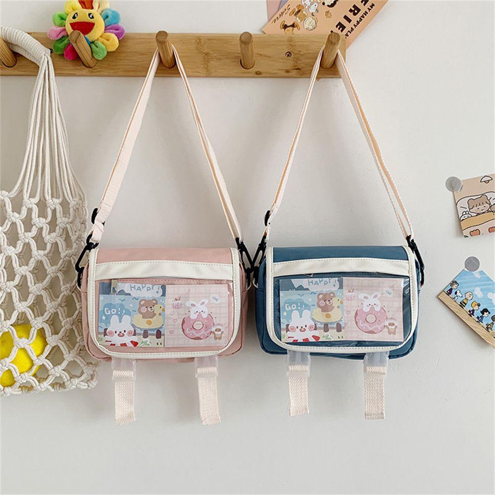 Túi Đeo Chéo Canvas Trong Suốt Cỡ Nhỏ Thời Trang Nữ Đáng Yêu