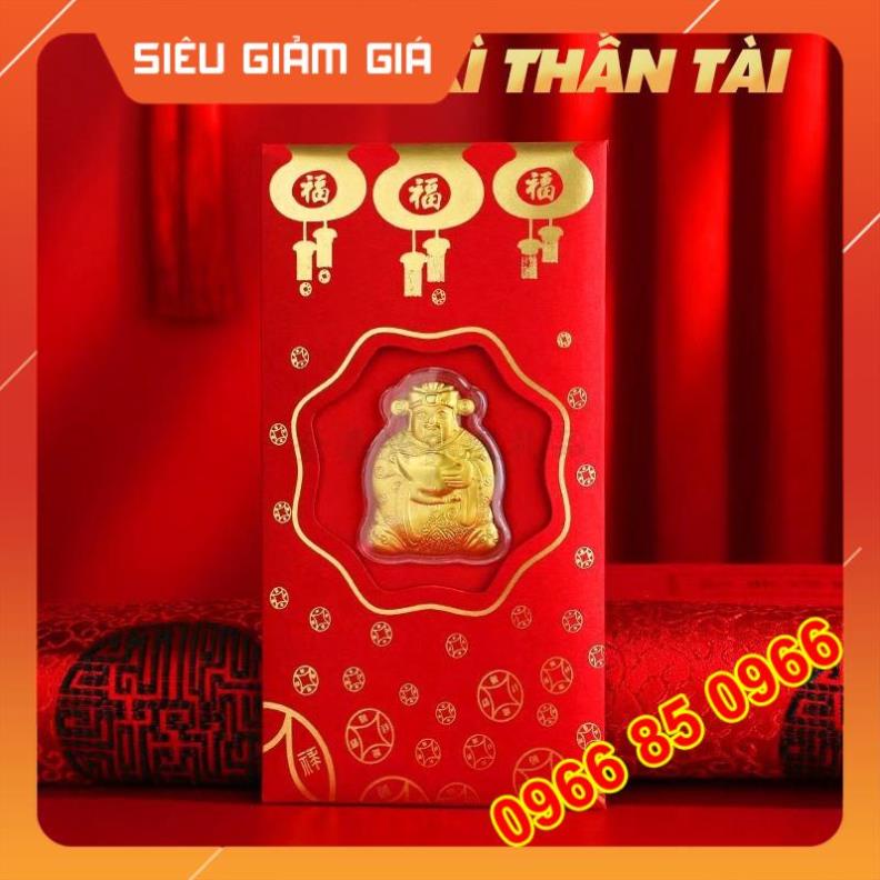 [Hàng tết] Combo 10 Bao Lì Xì Mạ Vàng Thần Tài  2022 Đài Loan