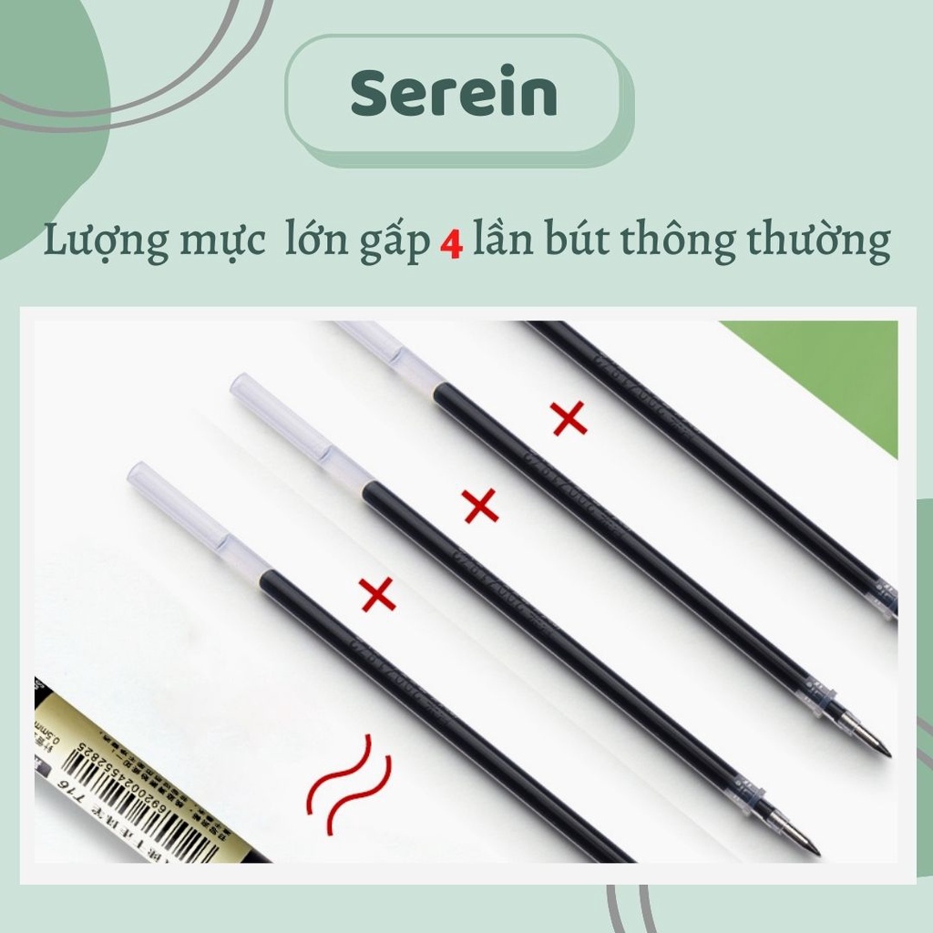 Bút gel mực nước dupe muji SEREIN bút muji ngòi nhỏ 0.5mm văn phòng phẩm phong cách Hàn Quốc