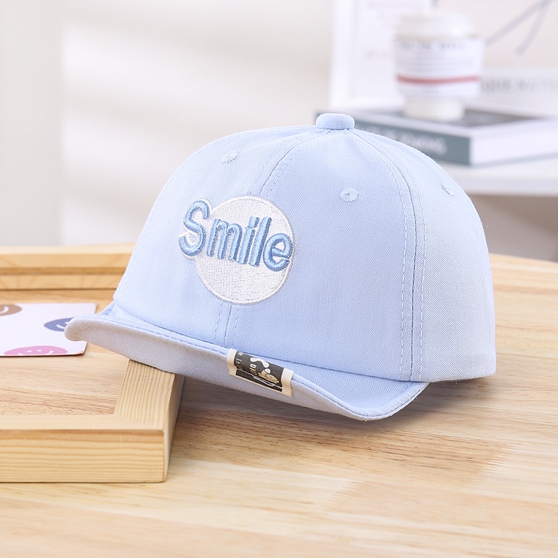 Mũ lưỡi trai cho bé trai bé gái thêu hoa tiết chữ smile phong cách hàn quốc LABAMO MU01