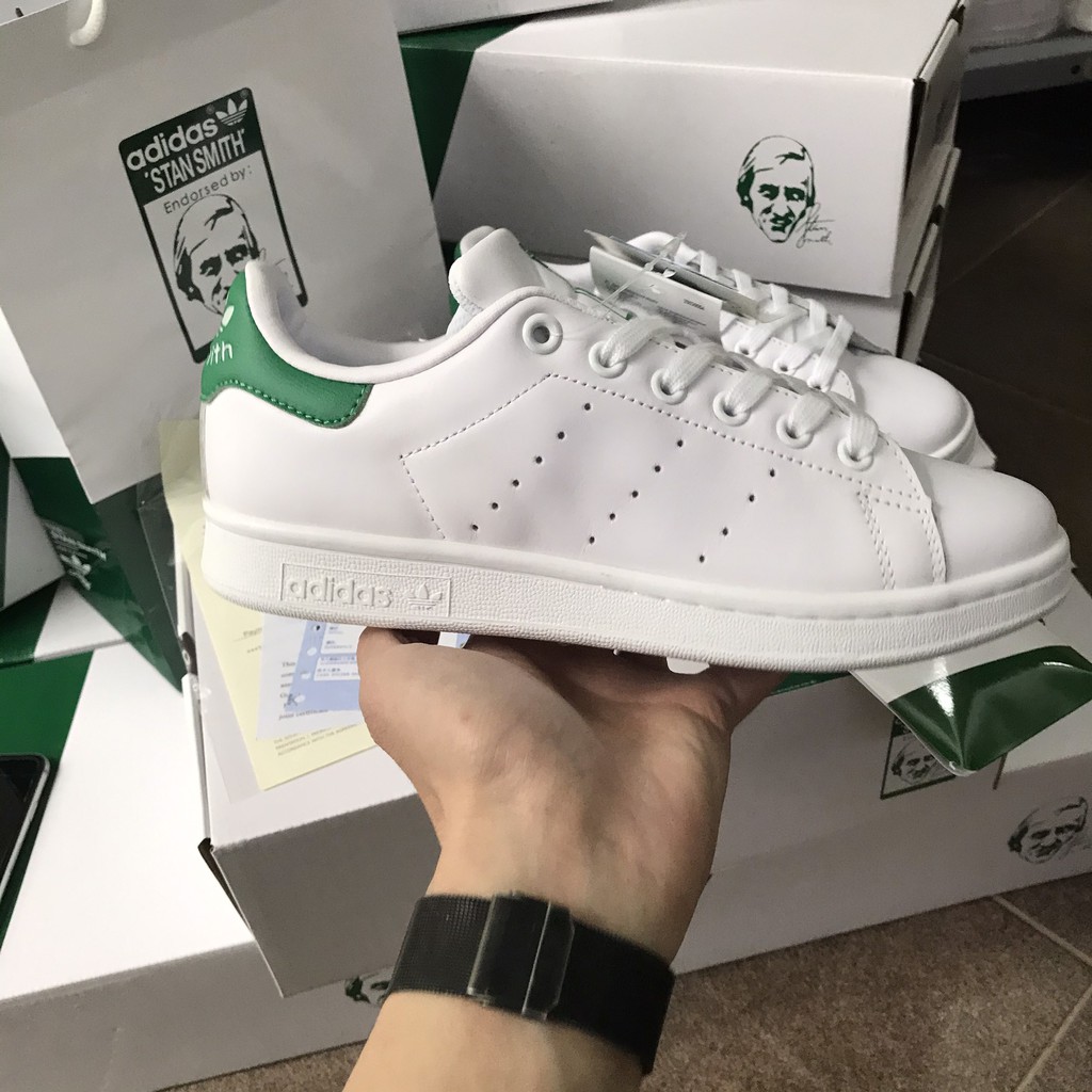 (Full Phụ Kiện + Box Bảo Vệ) Giày Stan Smith gót xanh 1;1