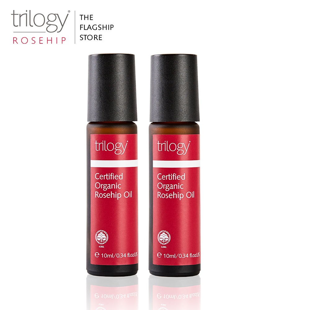 Combo 2 tinh dầu tầm xuân Trilogy Certified Organic Rosehip Oil 10ml (dạng lăn tiện dụng)