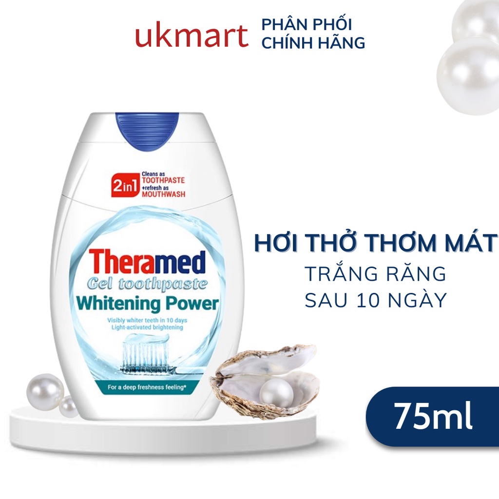 Kem Đánh Răng Theramed 2in1 Anh 75ml (Cool Mint và Whitening Power)