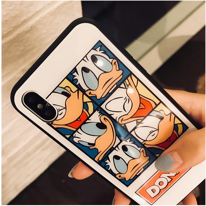 Ốp lưng iphone chuột  và vịt  - ốp kính cường lực cho 6/7/8/x/xr/xsmax/11/12/13/plus/pro/promax/splus-k110