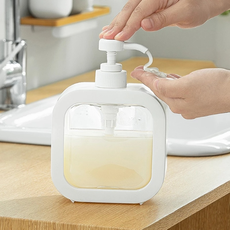 Chai Nhựa Trong Suốt Hình Vuông Dung Tích 500ml Dùng Đựng Xà Phòng/Mỹ Phẩm Khi Đi Du Lịch
