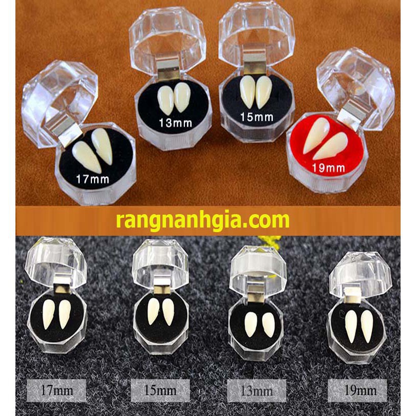 (có sẵn) Răng khểnh răng nanh giả hoá trang cao cấp 11nn,13mm,15mm,17mm,19mm keo dán răng nanh răng khểnh giả