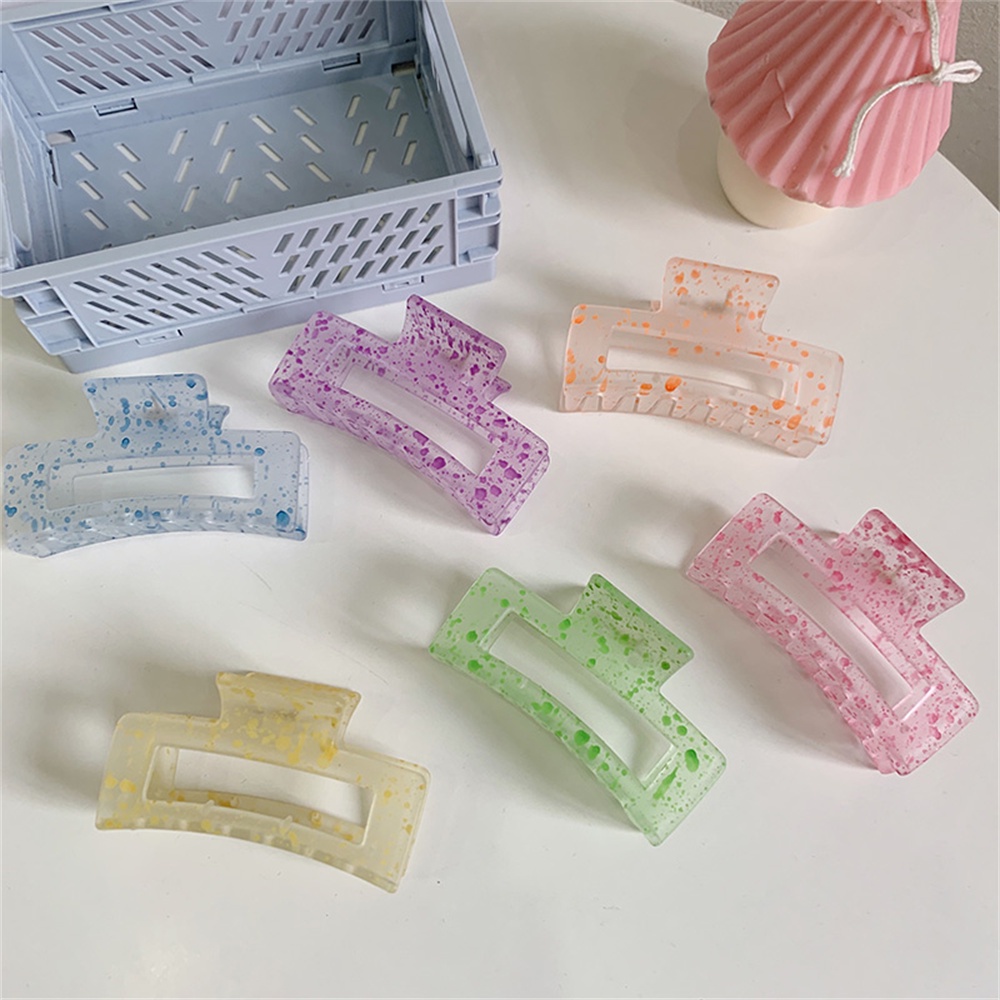 【sweet】Kẹp tóc trong suốt màu kẹo đơn giản dành cho nữ
