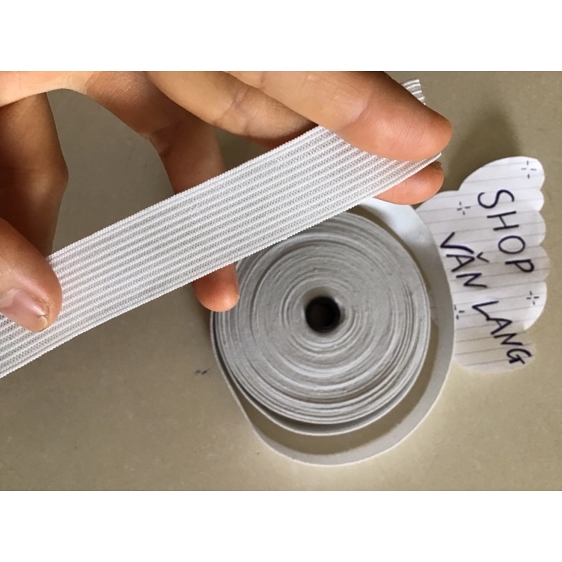 Dây chun màu trắng bản 2 cm - Giá bán theo mét