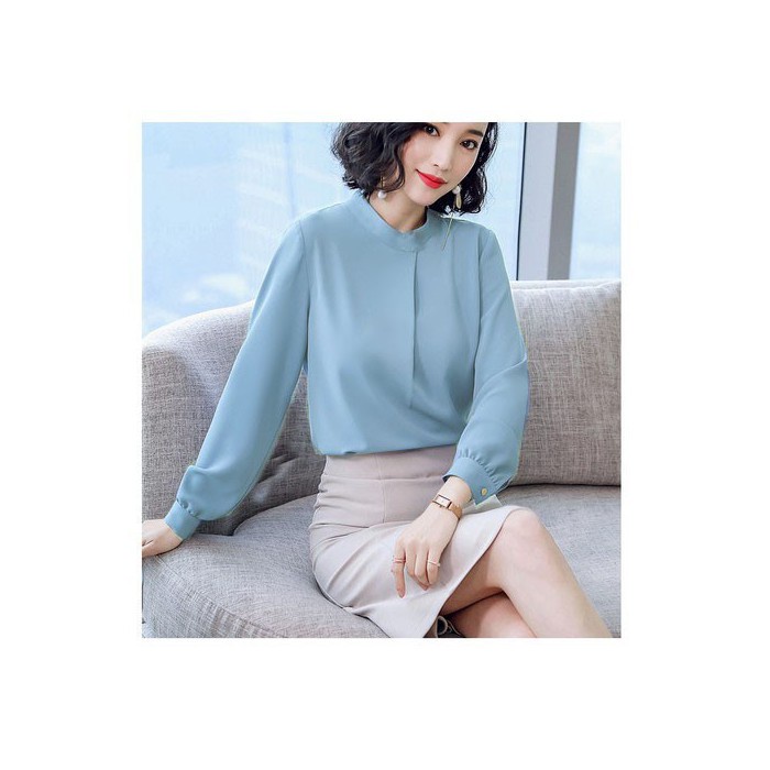 Áo sơ mi công sở ❣️FREESHIP❣️ÁO CỔ TRỤ XẾP LY- Hàng thiết kế chuẩn [ao nu dep]